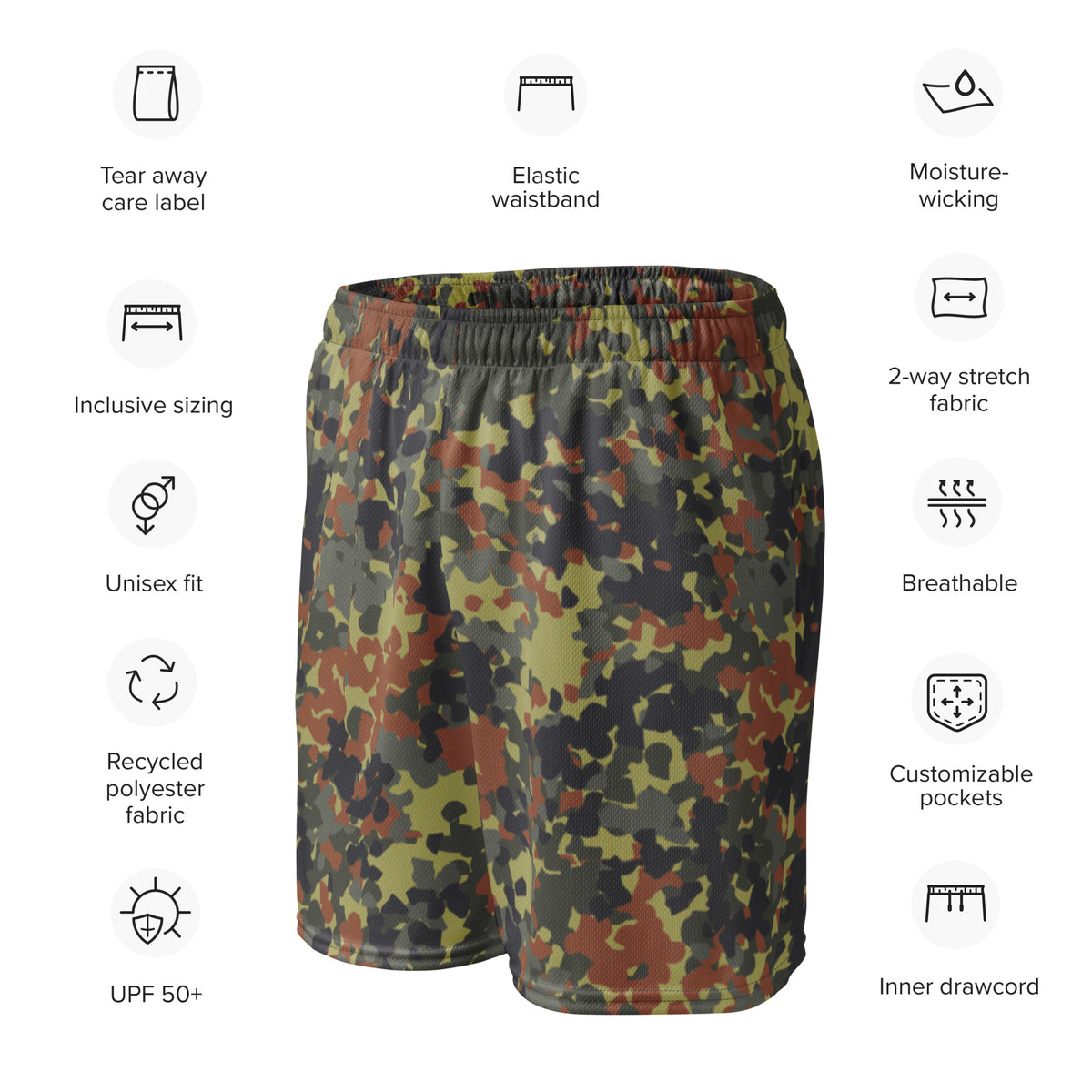 Flecktarn Reconnaissance Camo Mesh Shorts