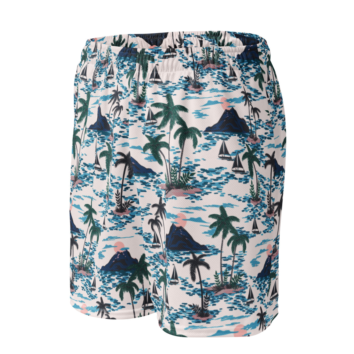 Midcentury Maniacs Hawaiian Mesh Athletic Shorts