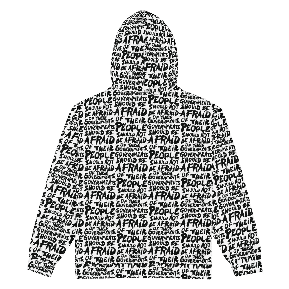 People Should Not Be Afraid of Their Governments Jefferson Quote Zip Hoodie