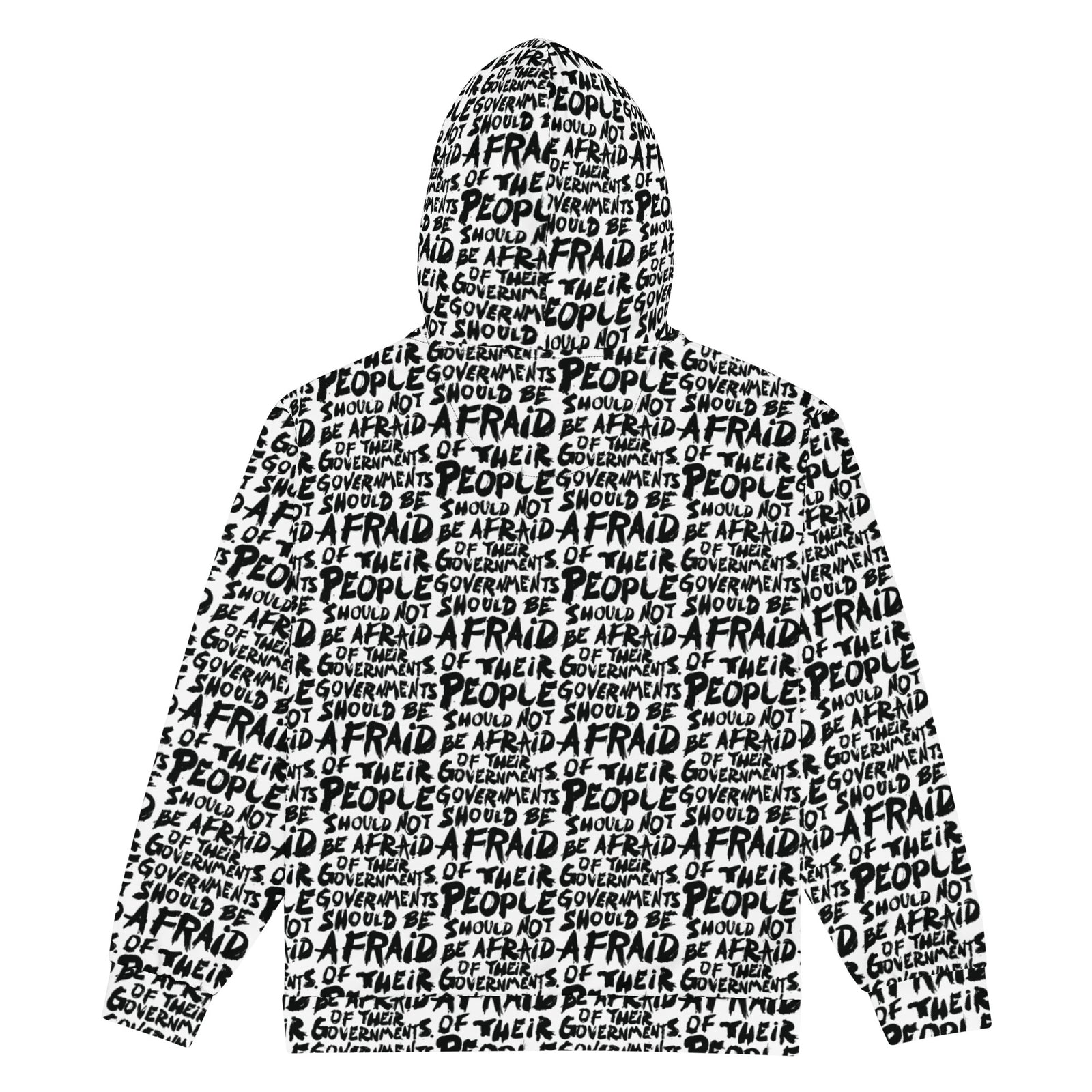 People Should Not Be Afraid of Their Governments Jefferson Quote Zip Hoodie