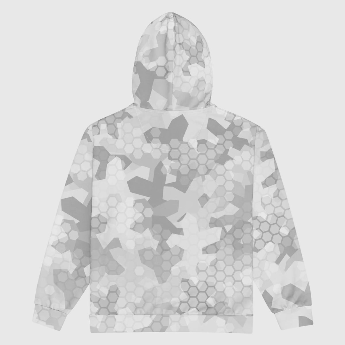 Arctic Shatter winter camouflage zip hoodie, full back view