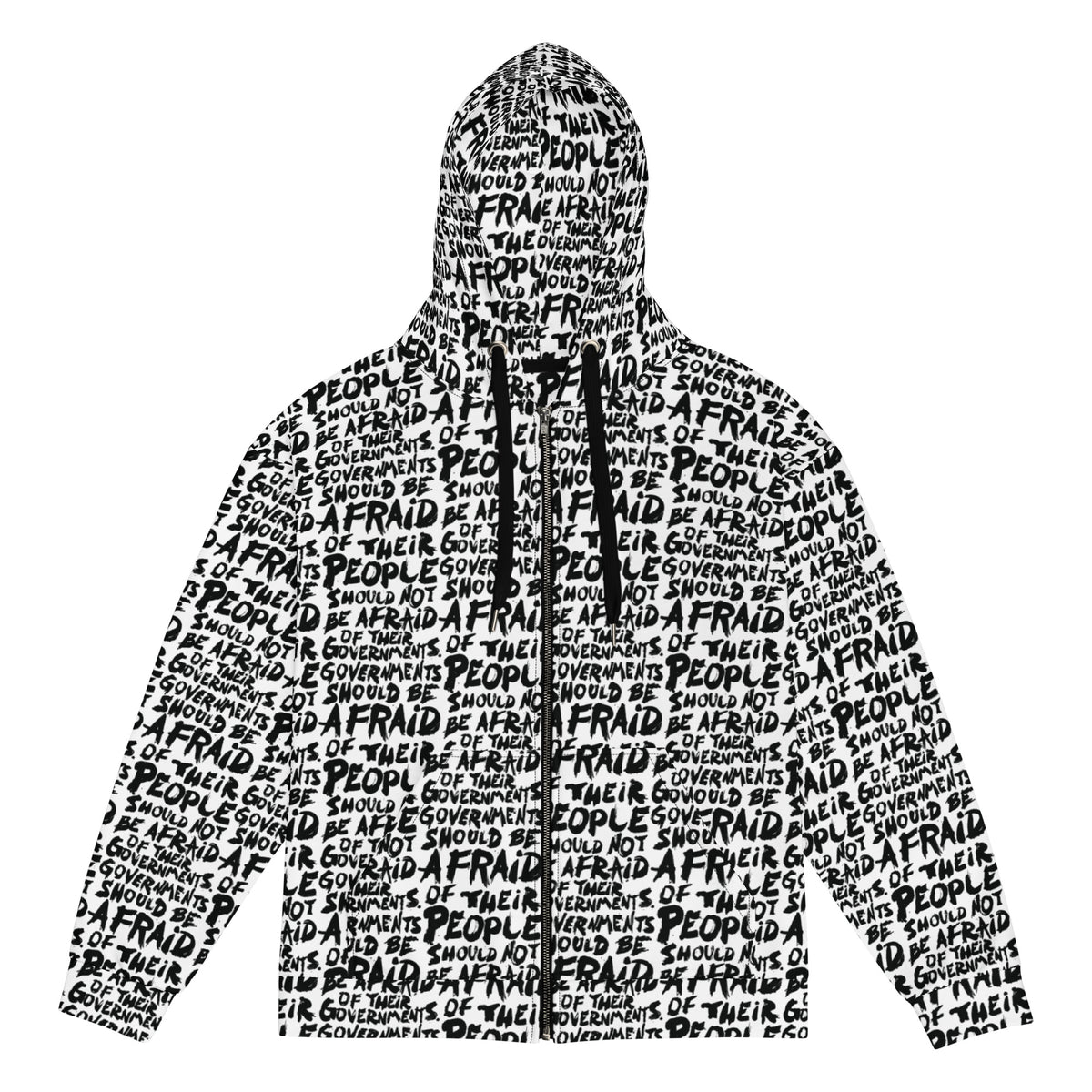 People Should Not Be Afraid of Their Governments Jefferson Quote Zip Hoodie