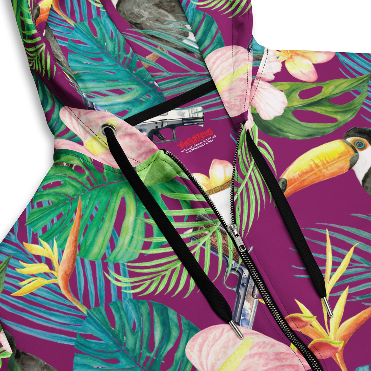 Hibiscus Bang Bang Hawaiian Zip Hoodie