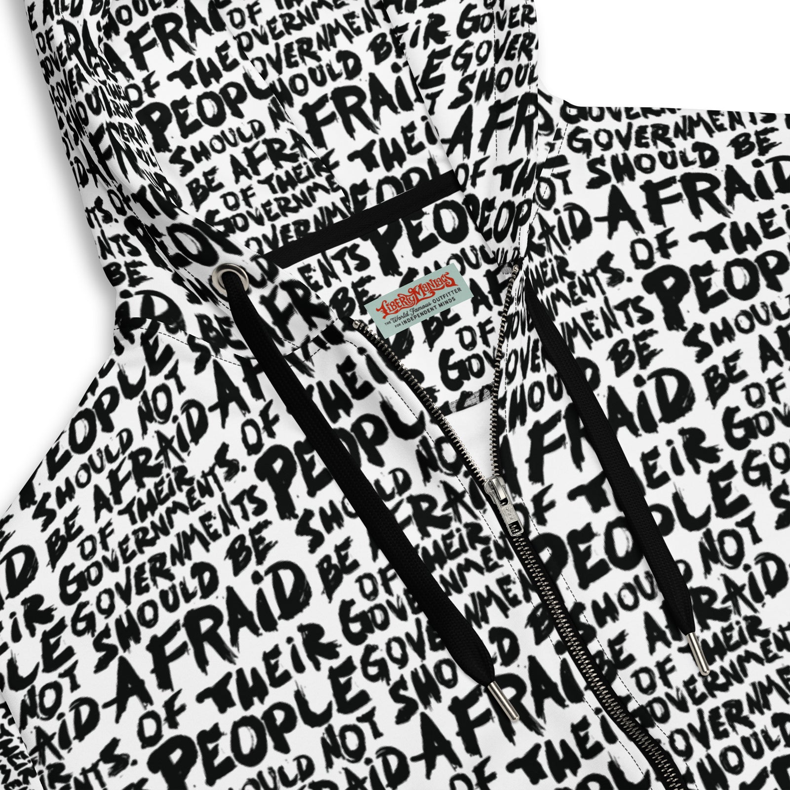 People Should Not Be Afraid of Their Governments Jefferson Quote Zip Hoodie