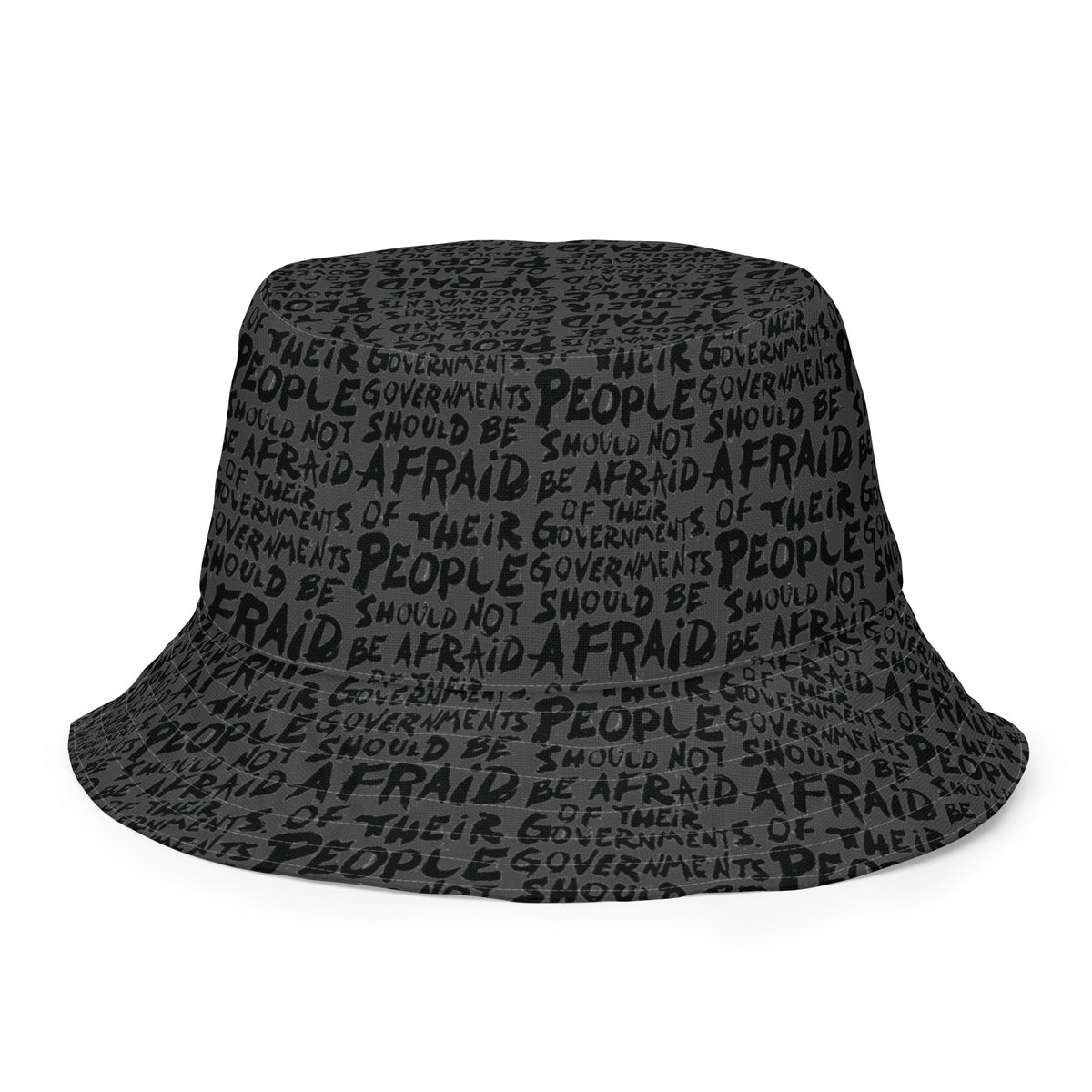 People Should Not Be Afraid of Their Governments Jefferson Quote Reversible Bucket Hat
