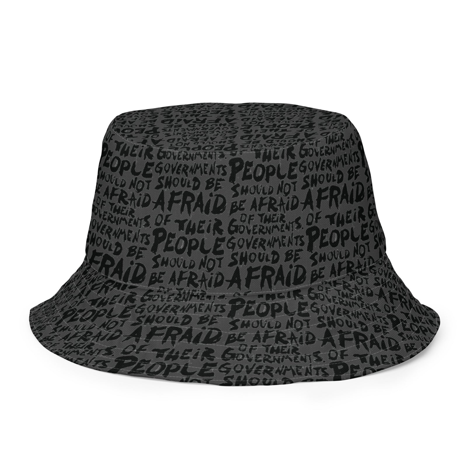 People Should Not Be Afraid of Their Governments Jefferson Quote Reversible Bucket Hat