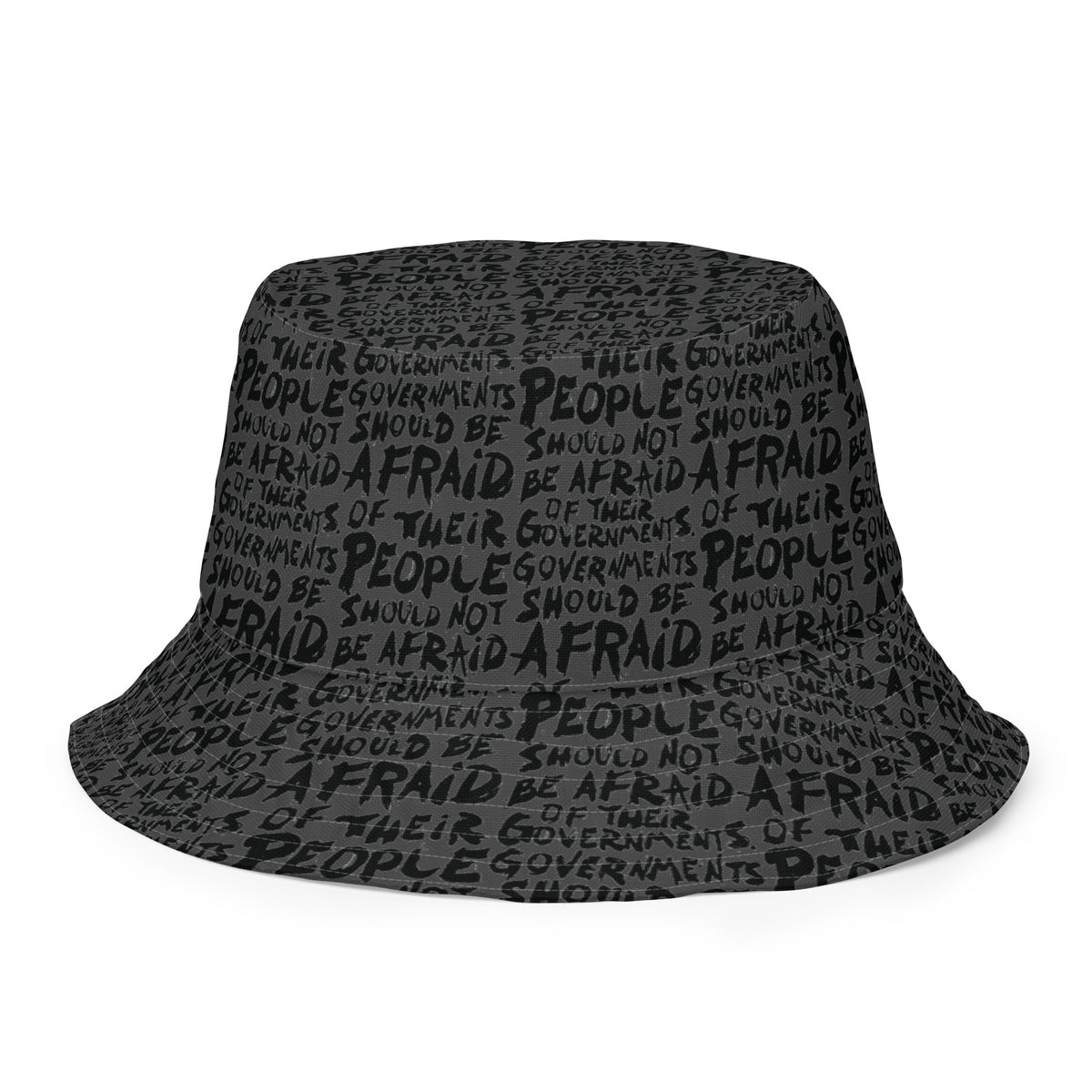 People Should Not Be Afraid of Their Governments Jefferson Quote Reversible Bucket Hat