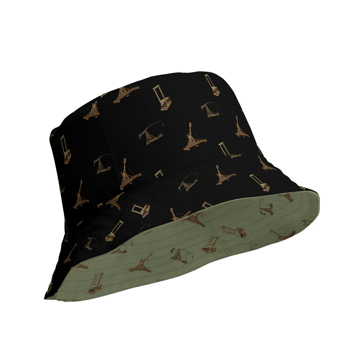 Catapults Trebuchets and Guillotines Liberty Maniacs Reversible bucket hat