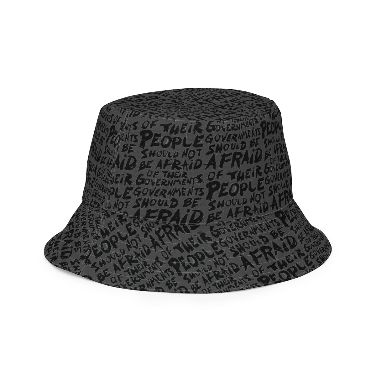 People Should Not Be Afraid of Their Governments Jefferson Quote Reversible Bucket Hat