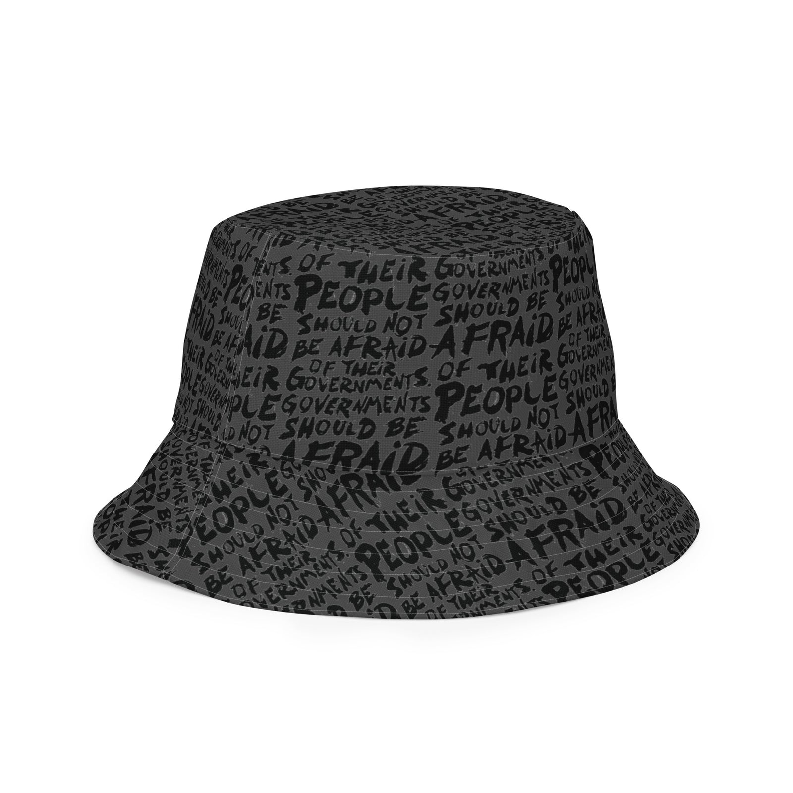 People Should Not Be Afraid of Their Governments Jefferson Quote Reversible Bucket Hat