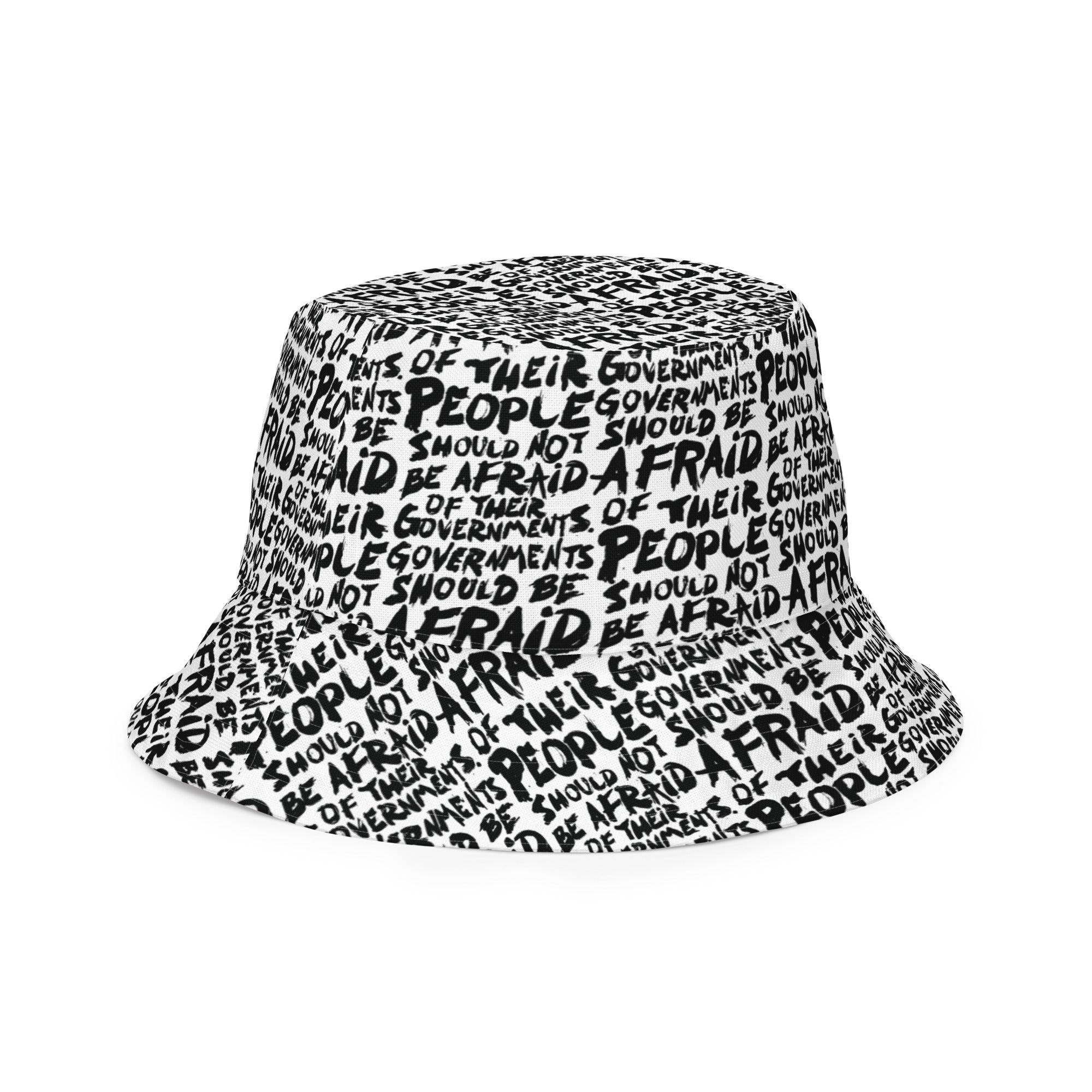 People Should Not Be Afraid of Their Governments Jefferson Quote Reversible Bucket Hat