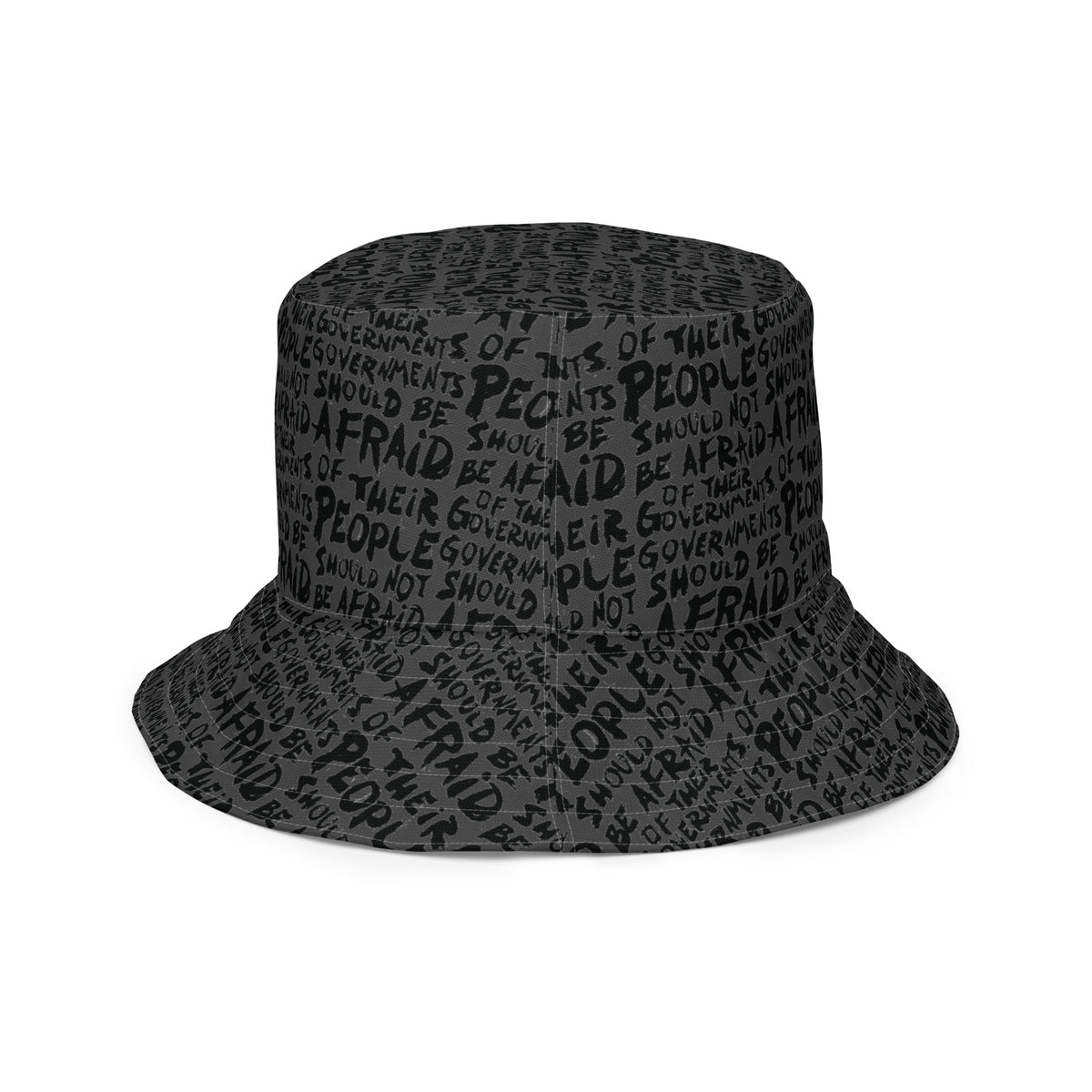 People Should Not Be Afraid of Their Governments Jefferson Quote Reversible Bucket Hat