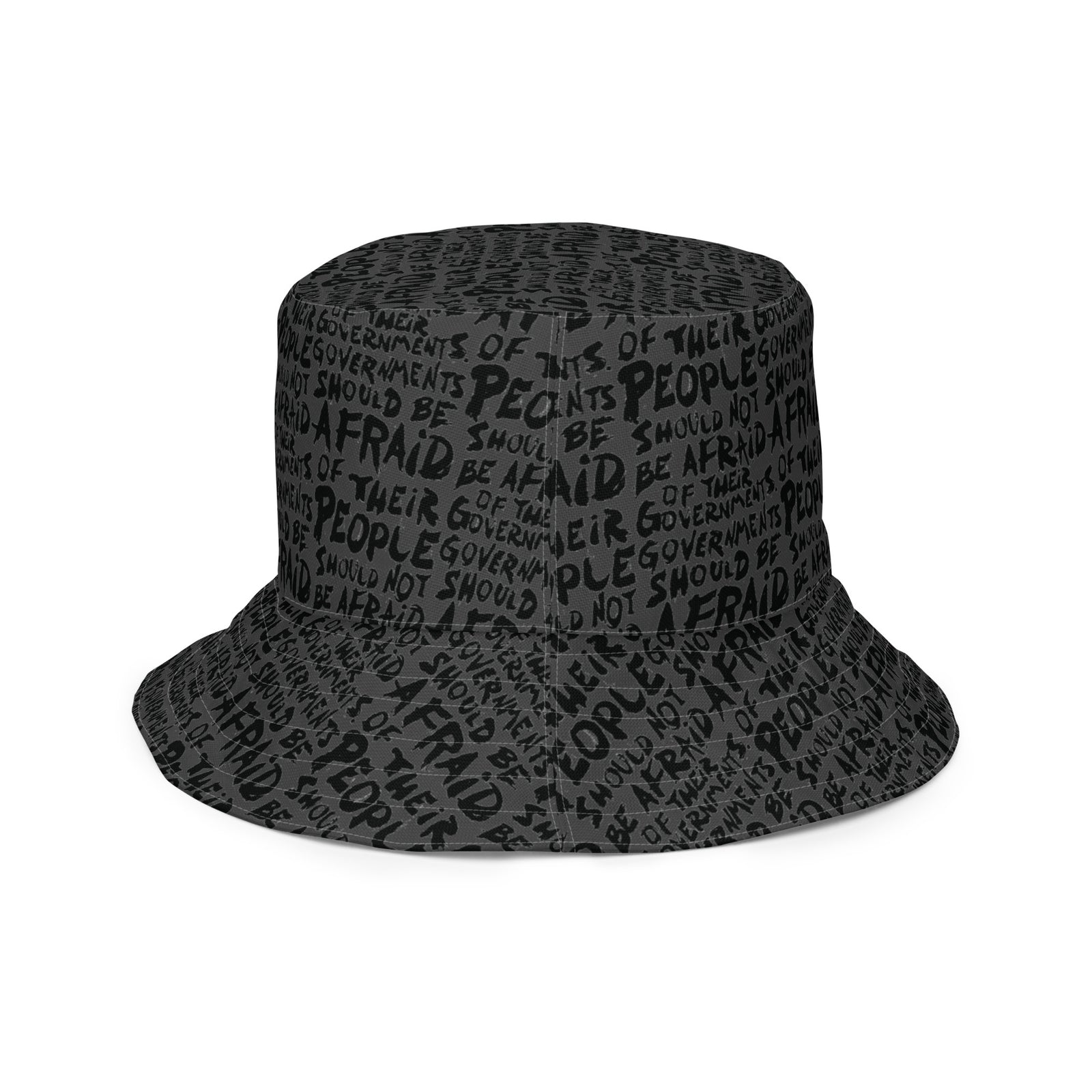 People Should Not Be Afraid of Their Governments Jefferson Quote Reversible Bucket Hat