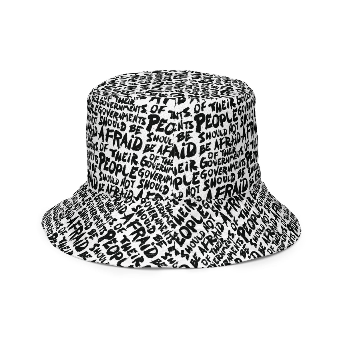 People Should Not Be Afraid of Their Governments Jefferson Quote Reversible Bucket Hat