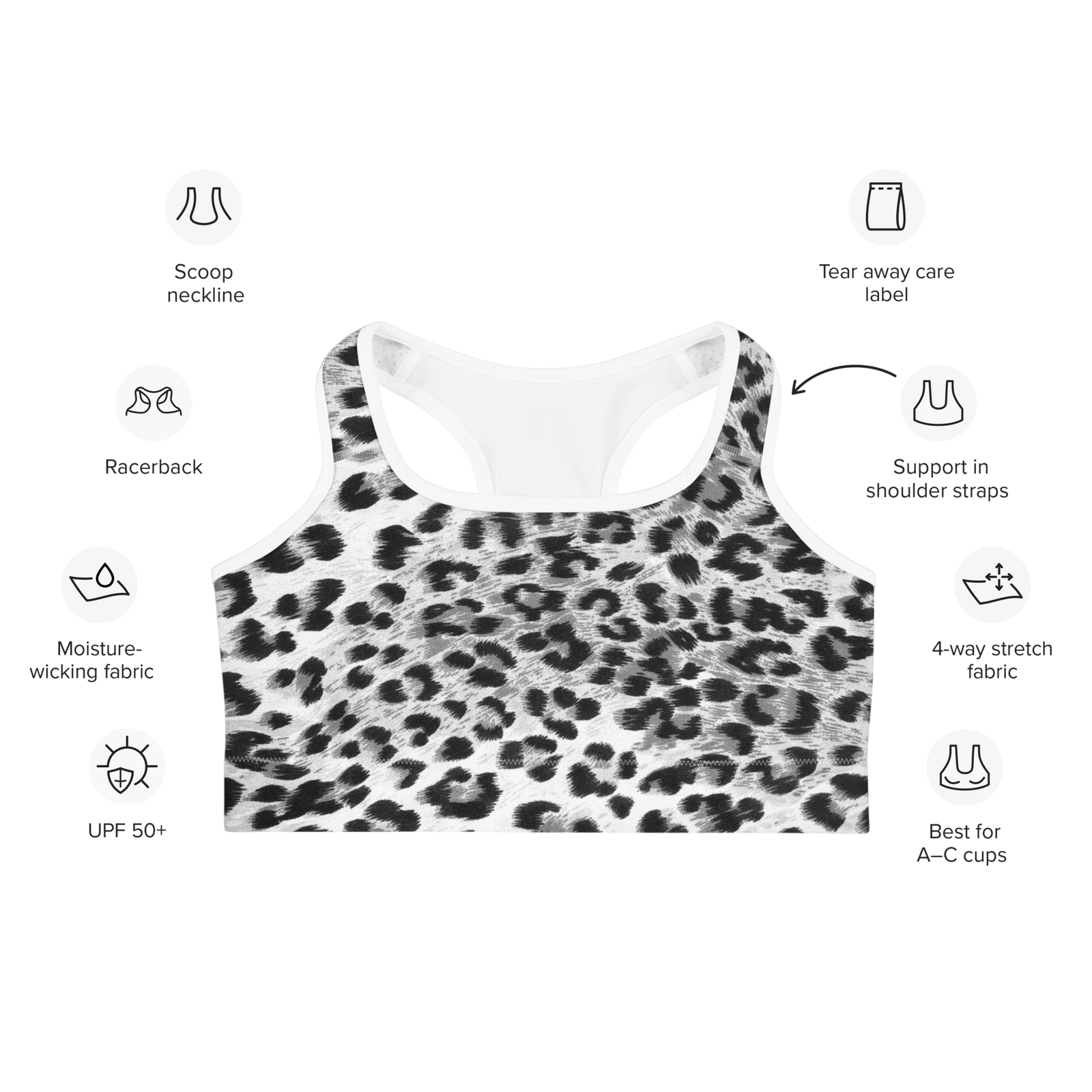 Snow Leopard Sports bra