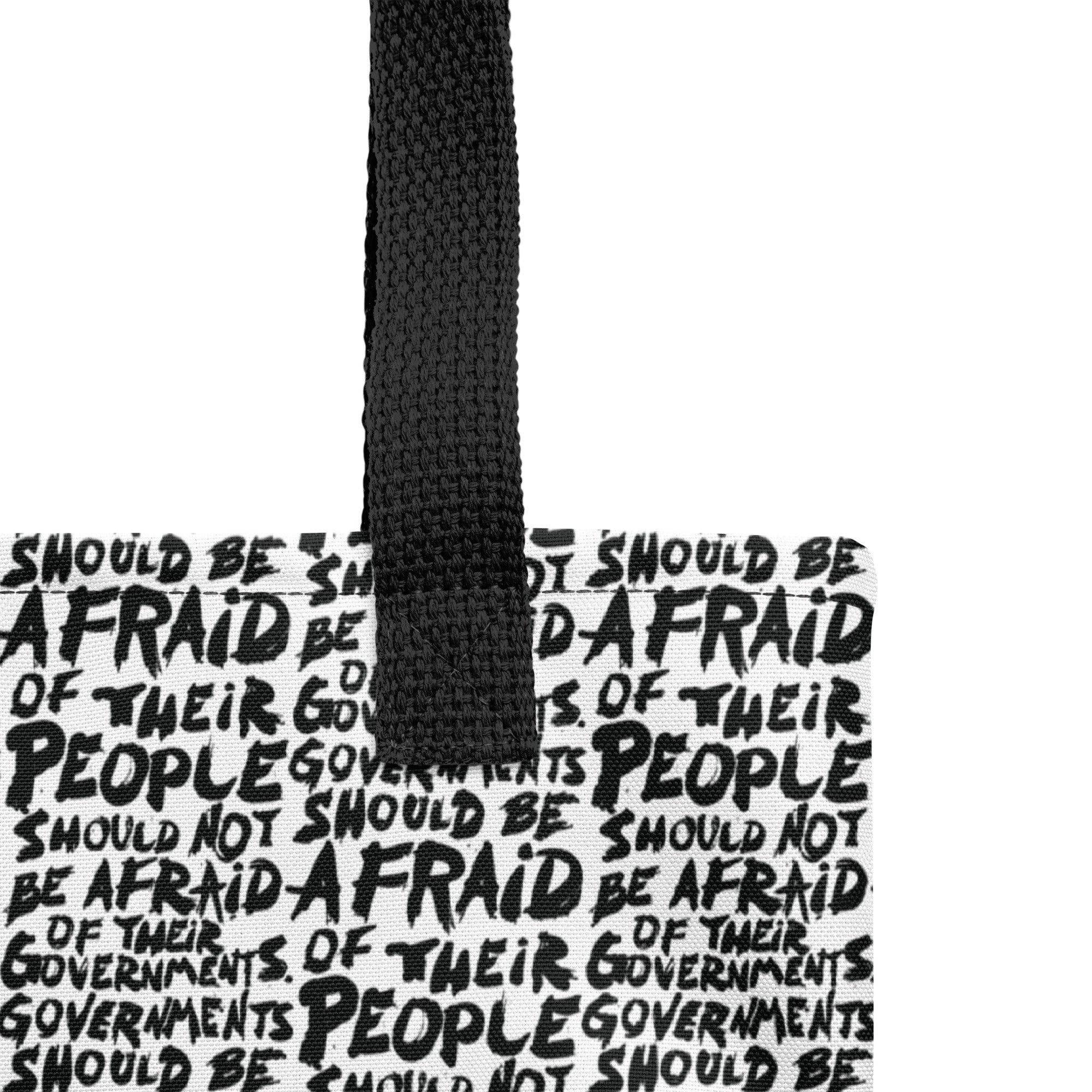 People Should Not Be Afraid of Their Governments Jefferson Quote Tote Bag