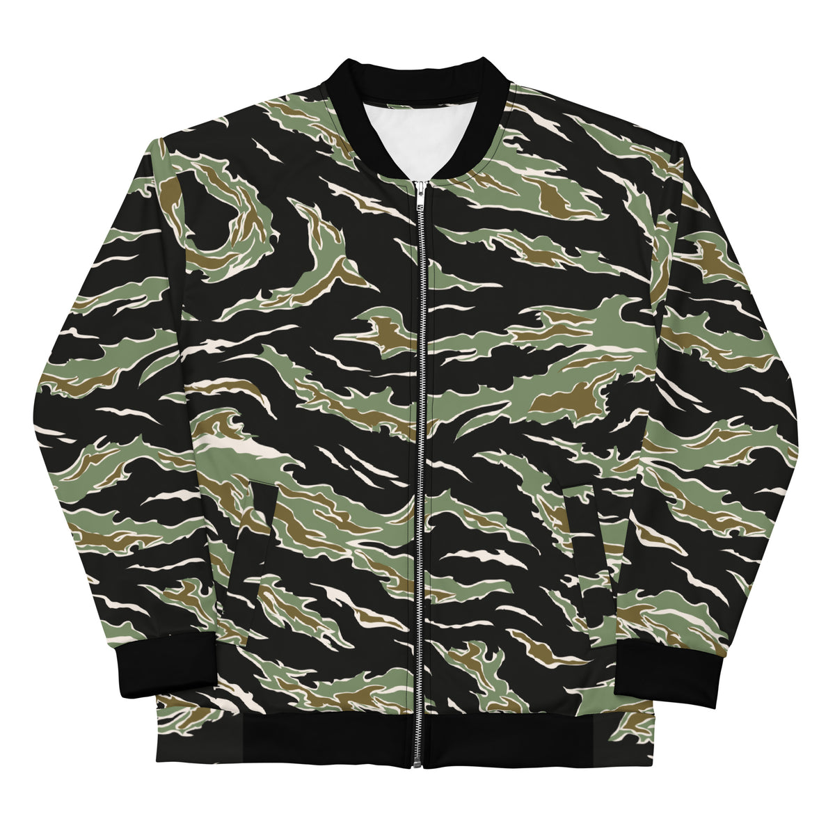 Tiger Stripes Jungle Camp Unisex Bomber Jacket