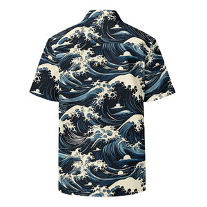 Tsunami Splash Island Button-Up Shirt