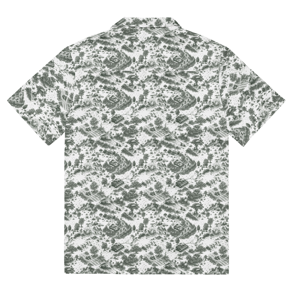 Normandy ’44 Toile Button Up Shirt lying flat with the back facing.