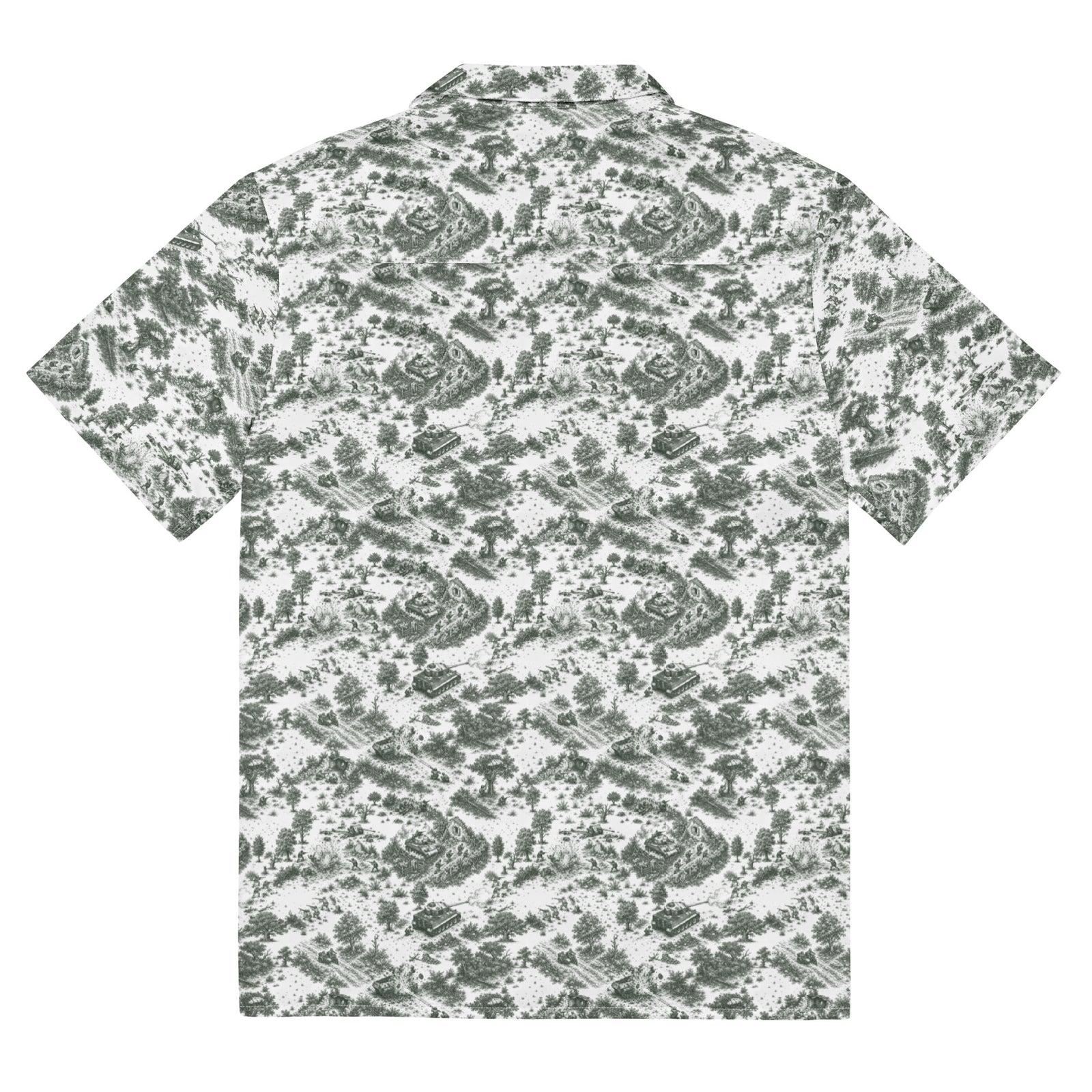 Normandy ’44 Toile Button Up Shirt lying flat with the back facing.