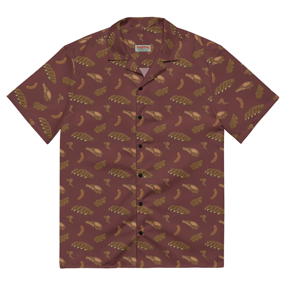Carnivora Meat Pattern Button-Up Shirt