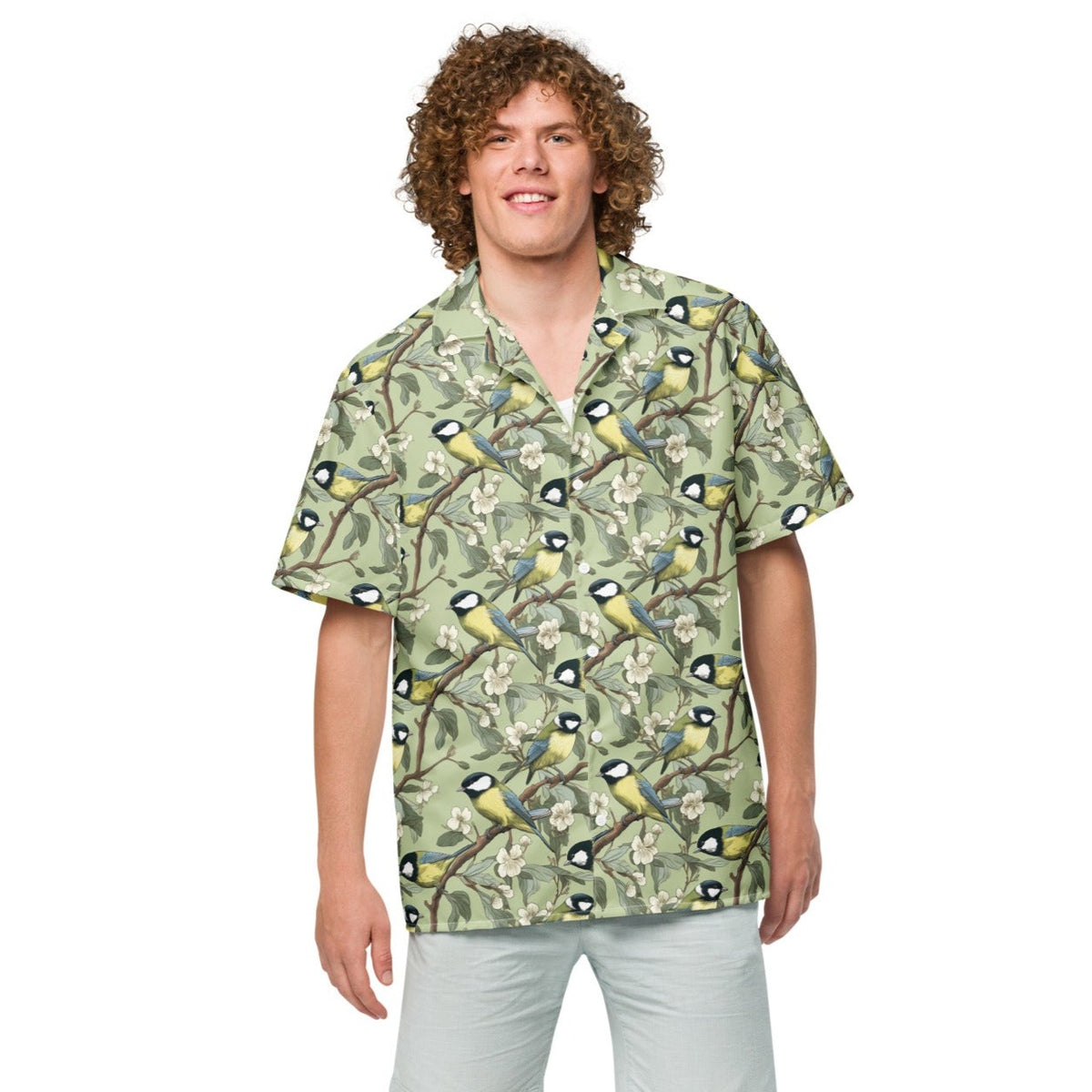Great Tits Parus Major Button Up Shirt