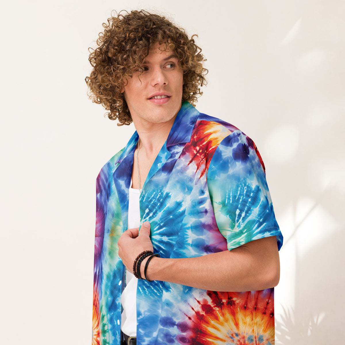 Cosmic Charlie Tie Dye Hawaiian Button-Up Shirt