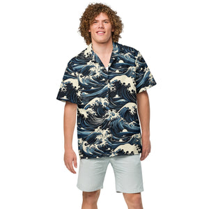 Tsunami Splash Island Button-Up Shirt