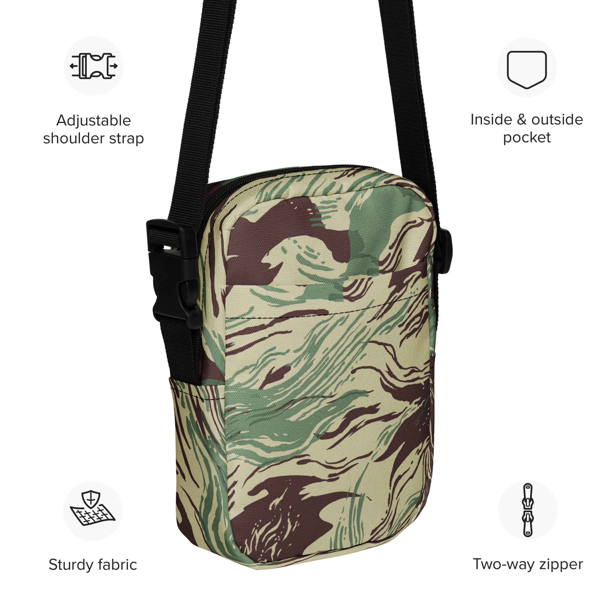 Rhodesian Brushstroke Camo Crossbody Bag