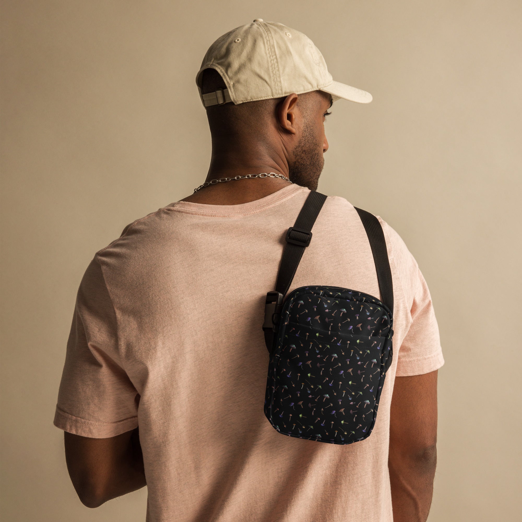 Shroom Pattern Utility Crossbody Bag