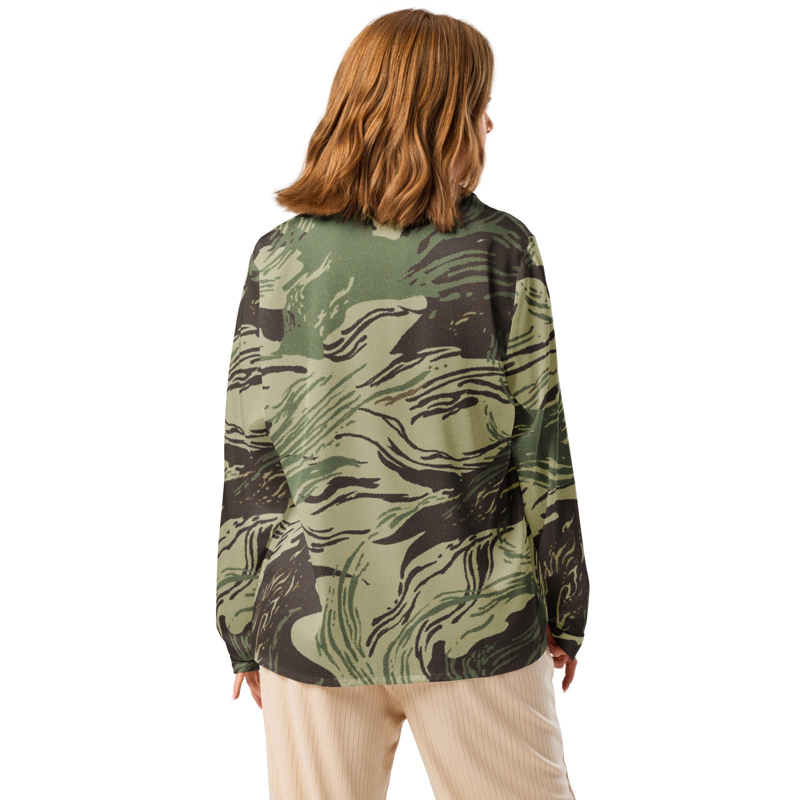 Rhodesian Brushstroke women’s pajama top, full back view