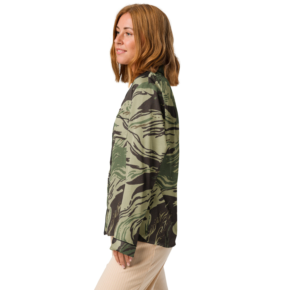 Rhodesian Brushstroke pajama shirt showing sleeve and side profile