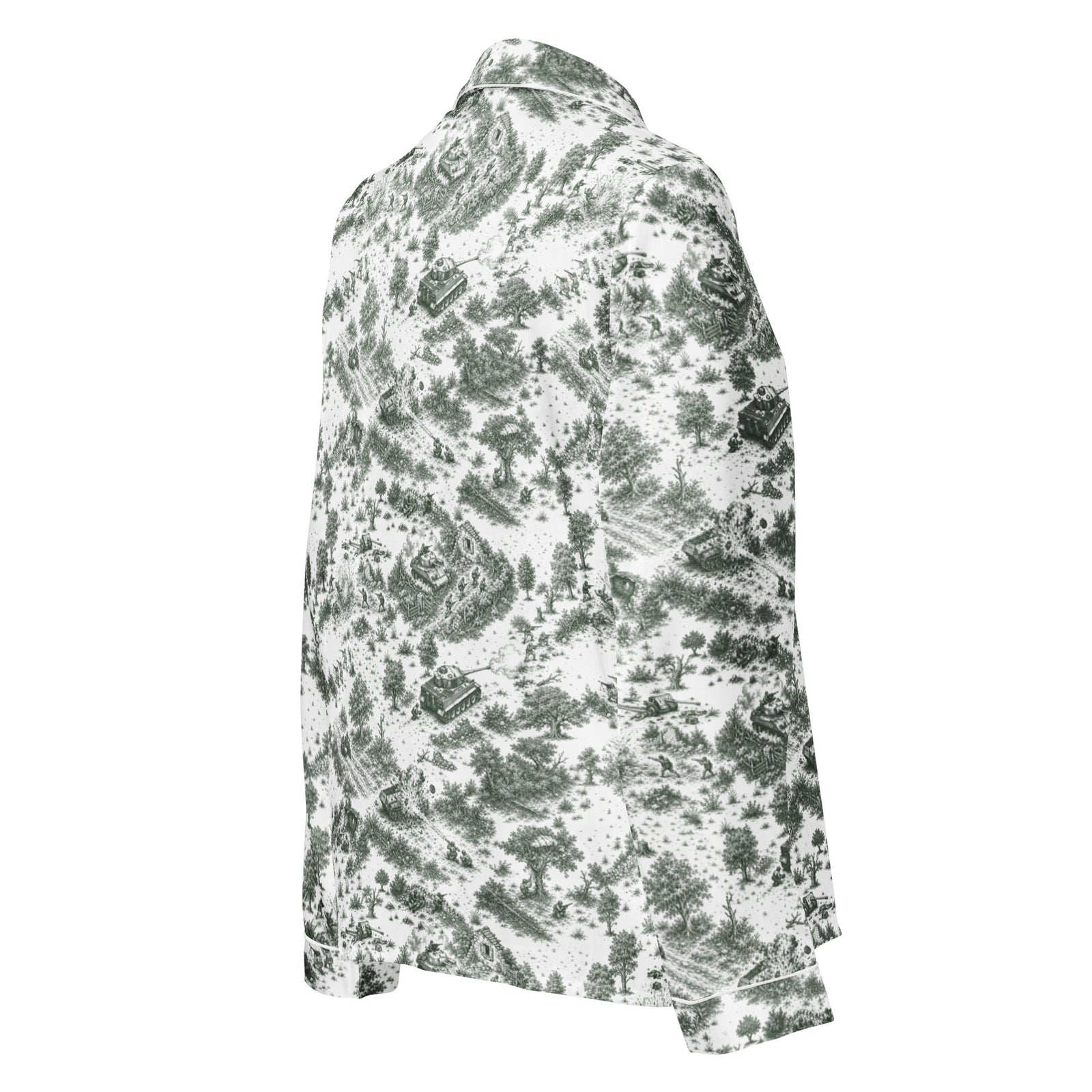 Right-back view of Normandy ’44 Toile women’s pajama top