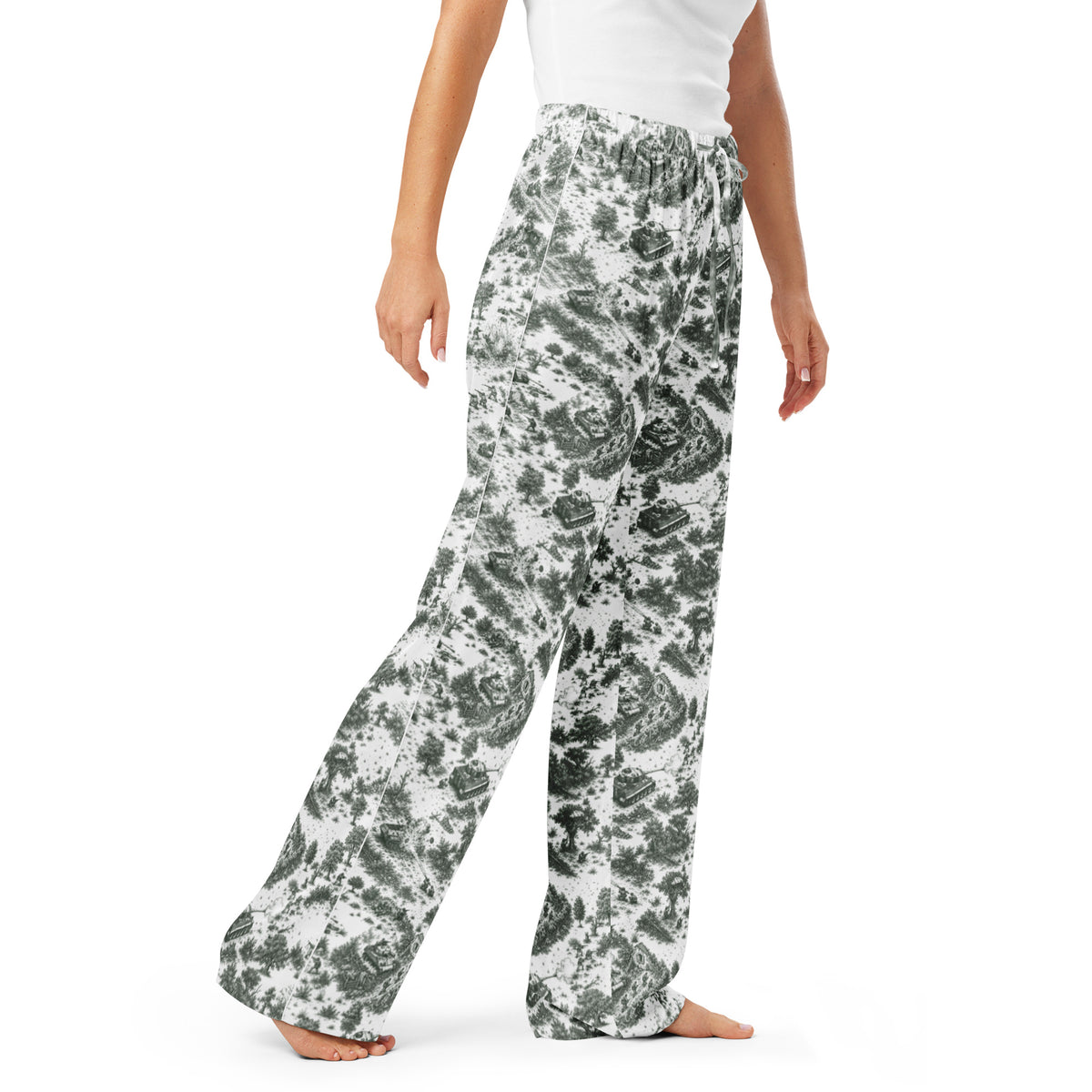 Right-front view of Normandy ’44 Toile women’s pajama pants
