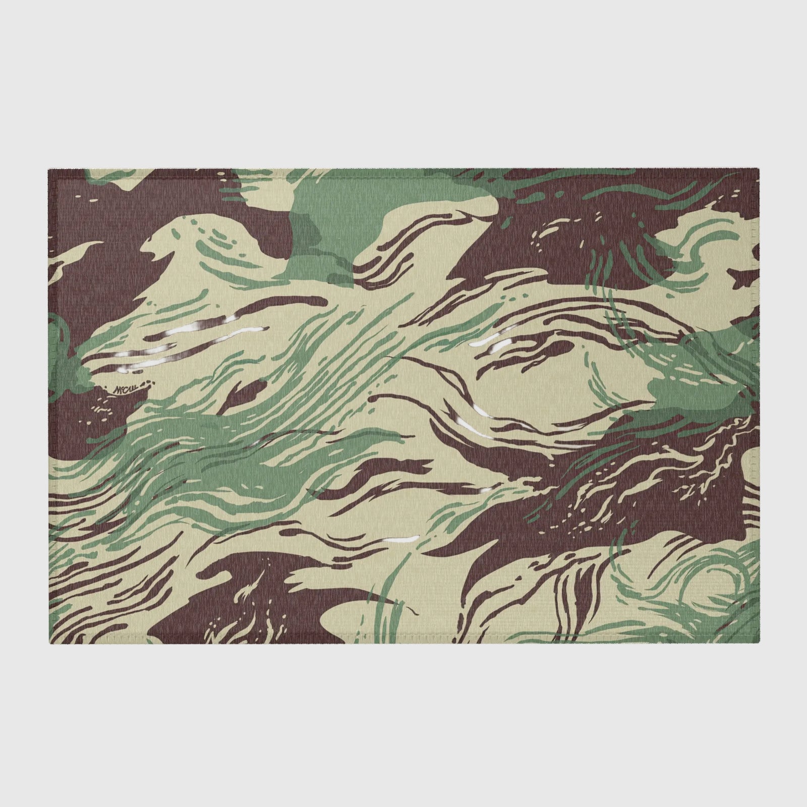 Rhodesian Brushstroke Camouflage Area Rug