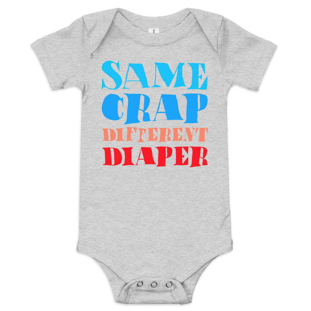 Same Crap Different Diaper Baby Short Sleeve  One Piece