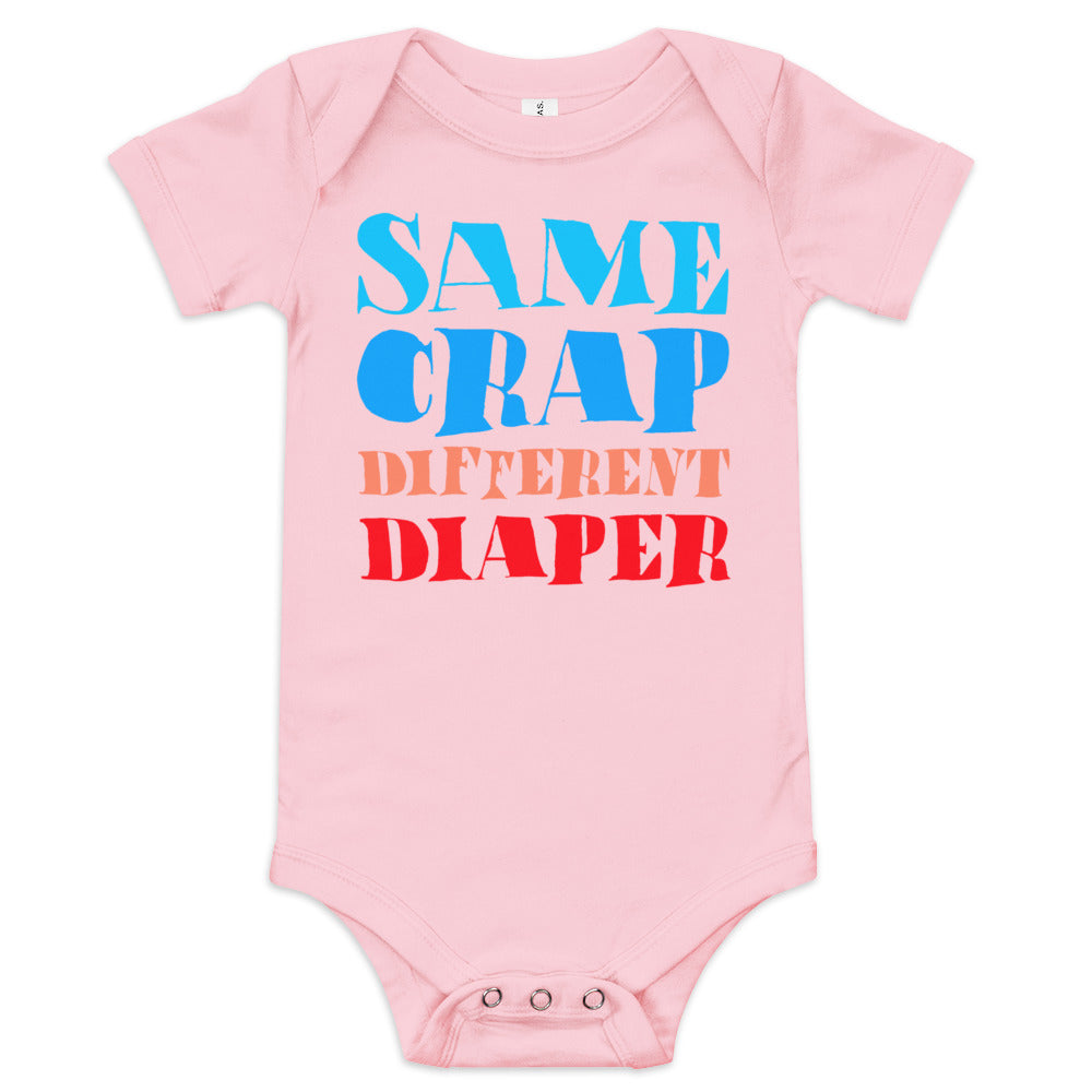 Same Crap Different Diaper Baby Short Sleeve  One Piece