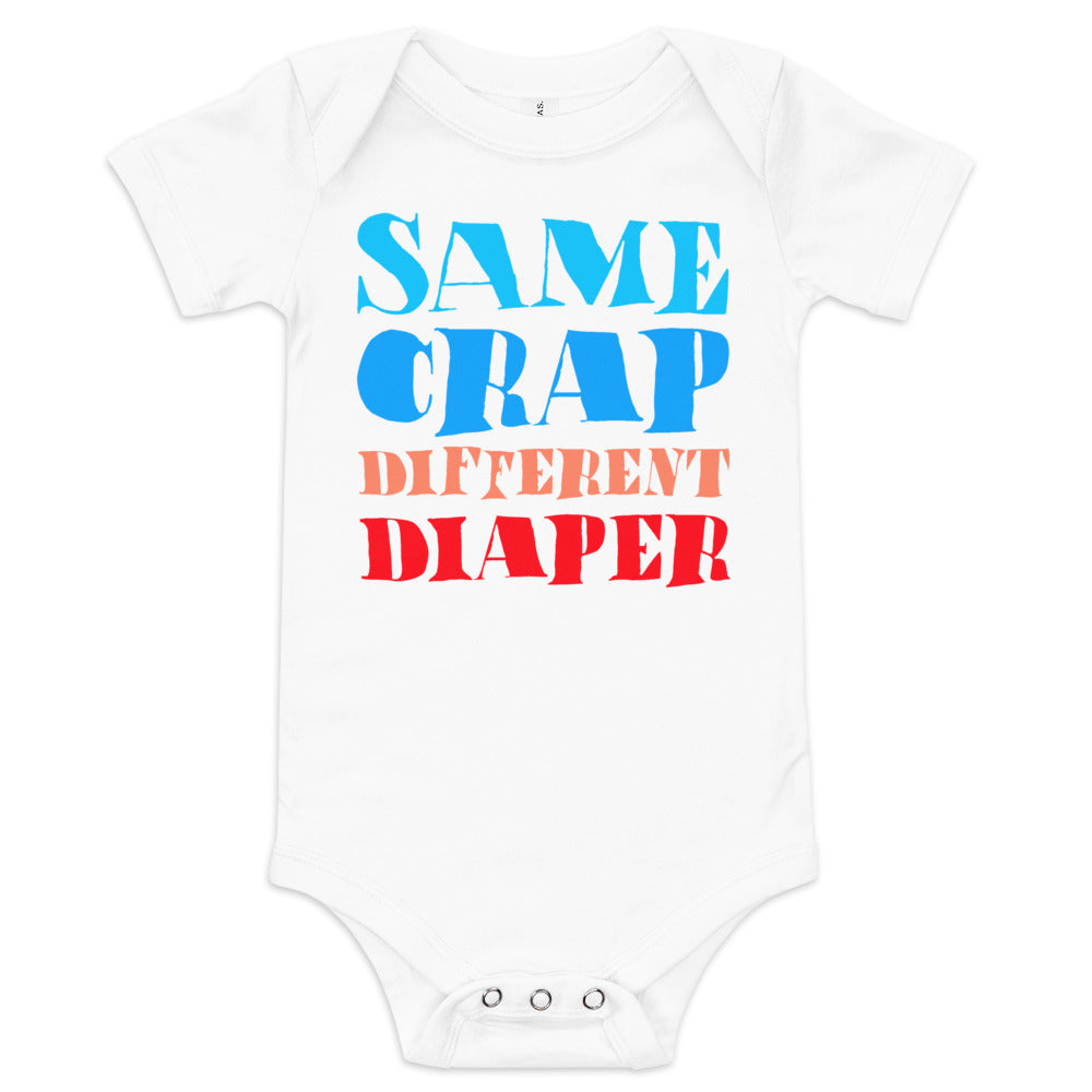 Same Crap Different Diaper Baby Short Sleeve  One Piece