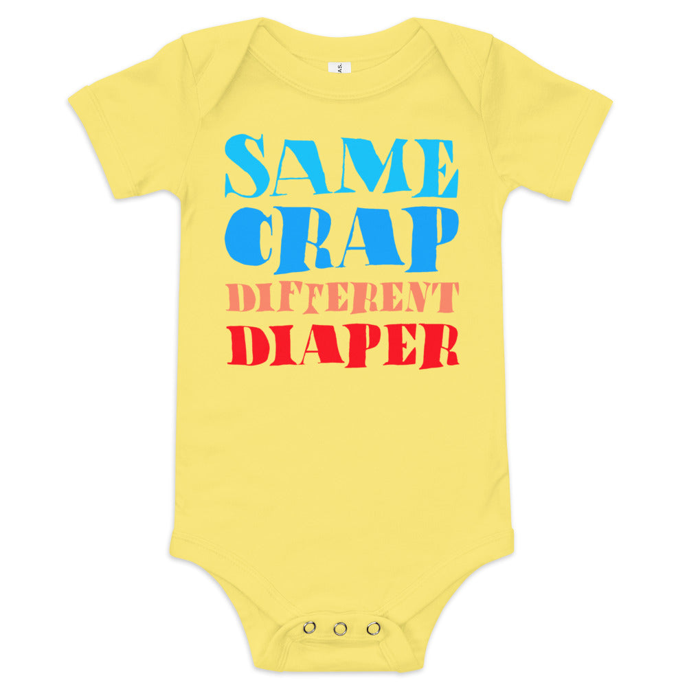 Same Crap Different Diaper Baby Short Sleeve  One Piece