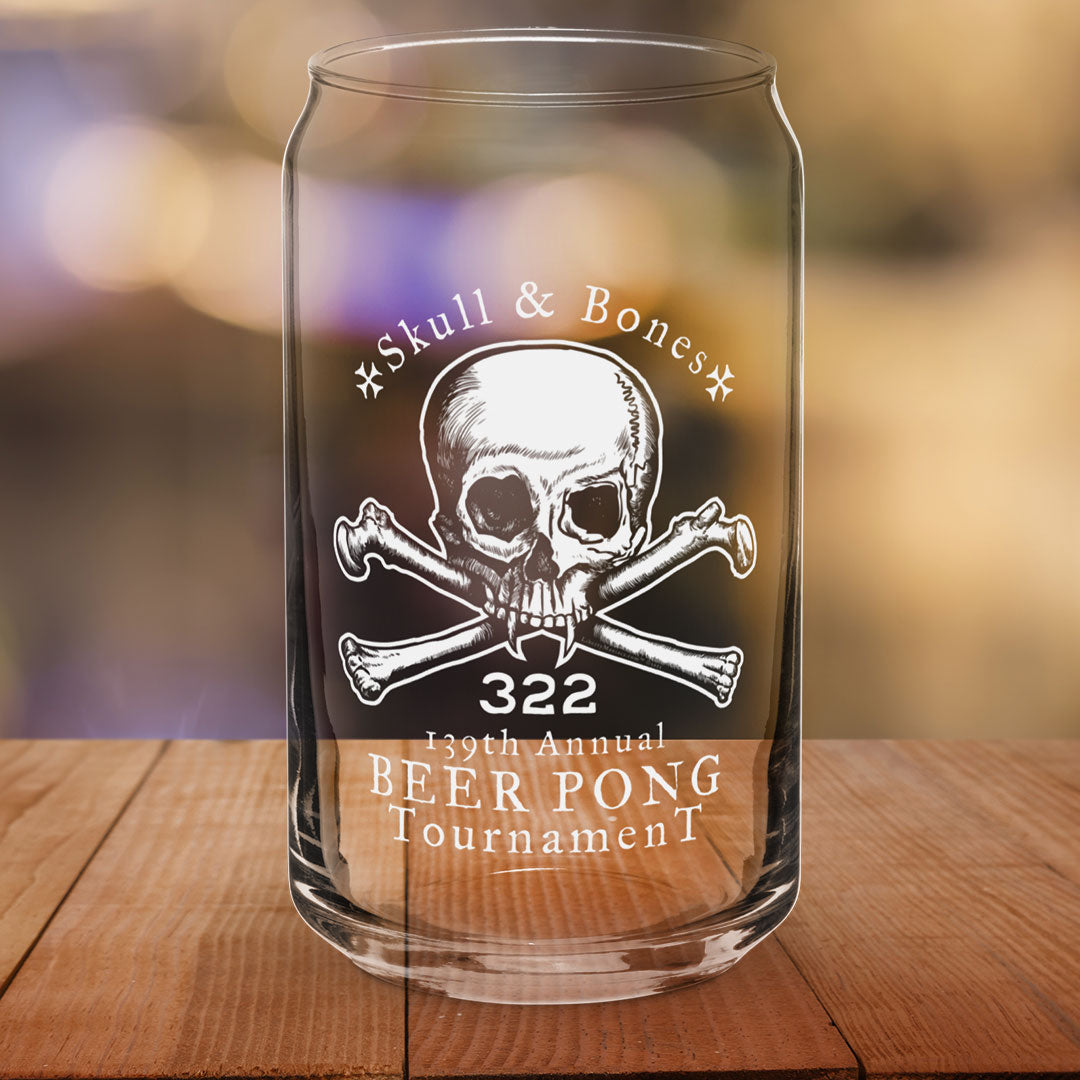 Skull and Bones Beer Pong Tournament Can-Shaped Glass