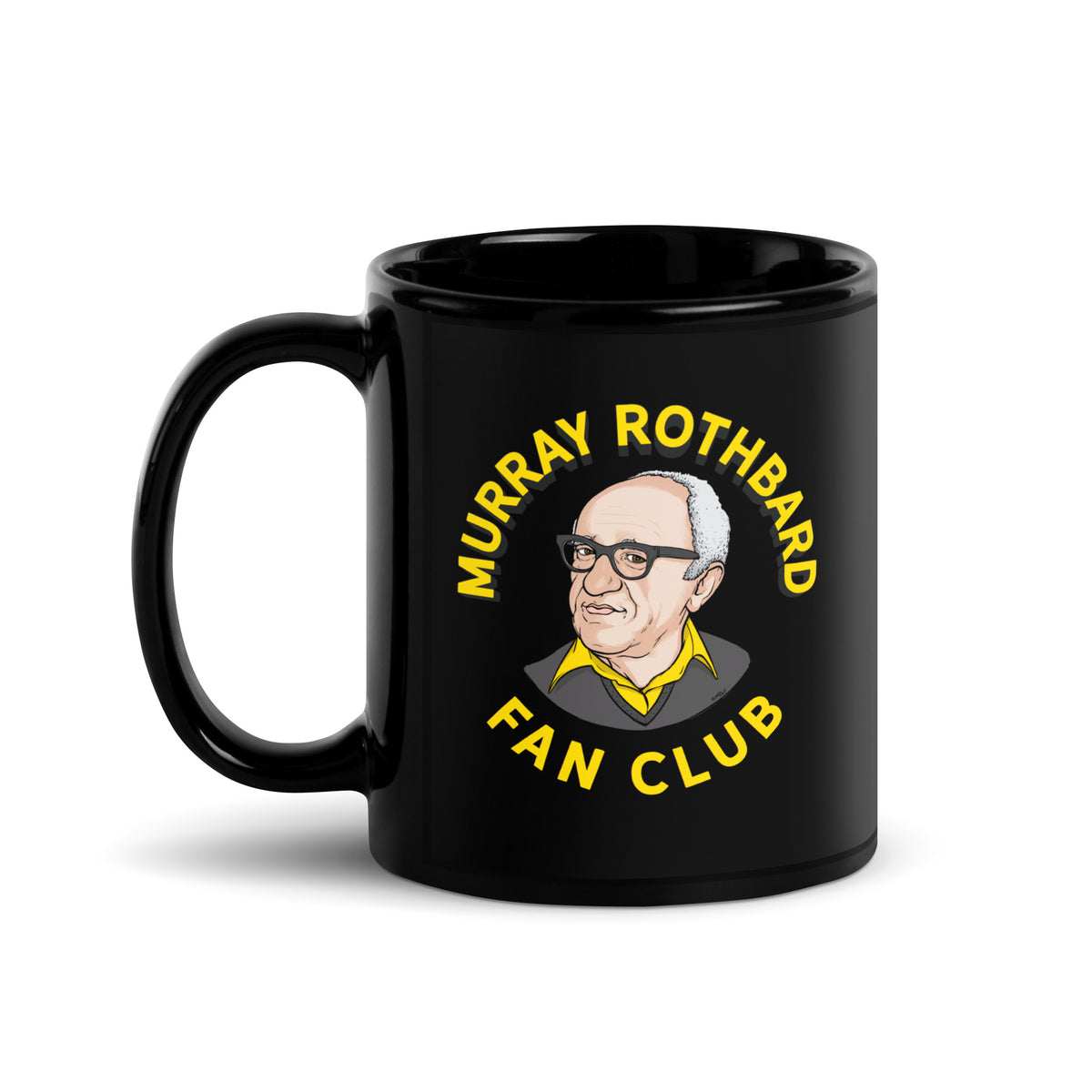 Murray Rothbard Fan Club Black Mug