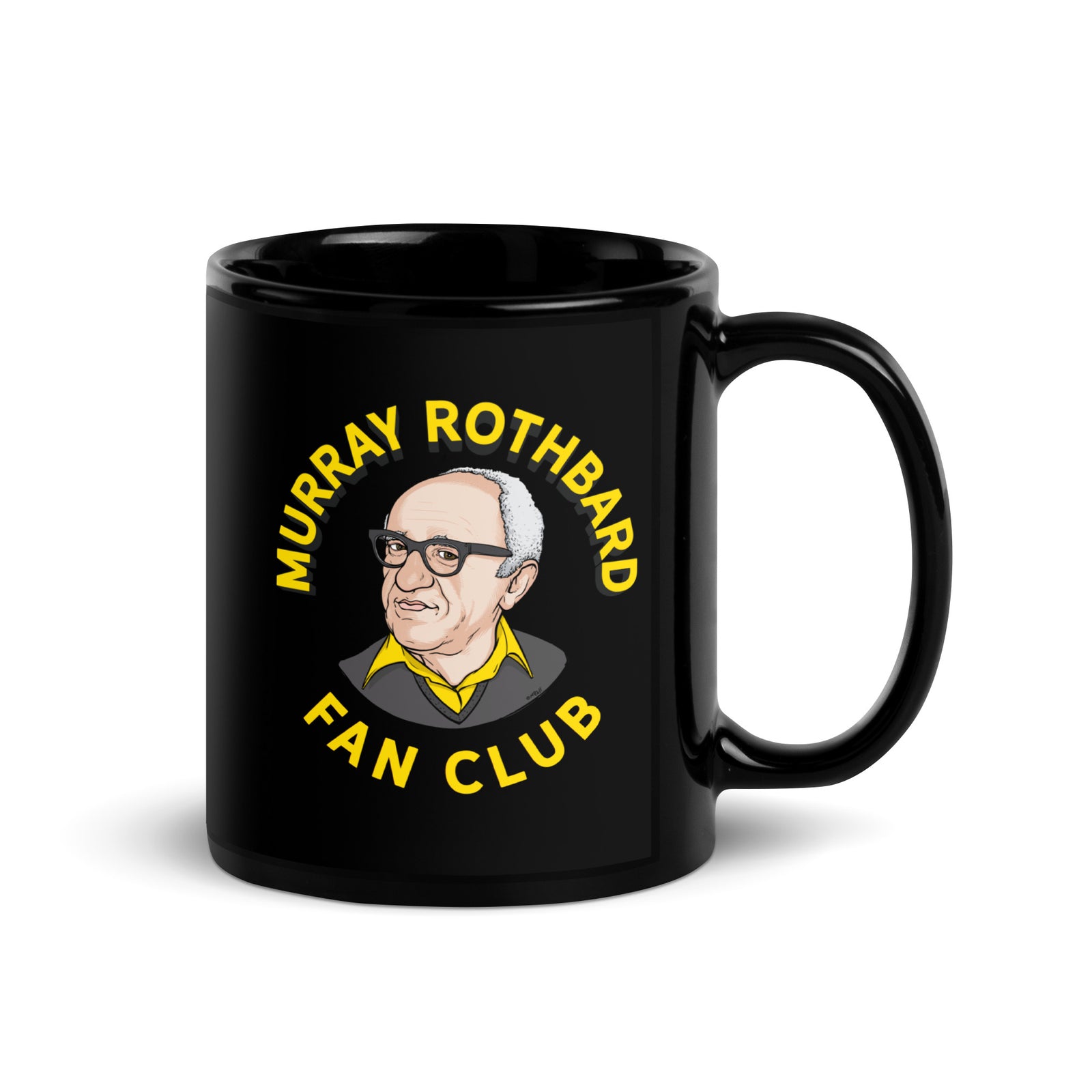 Murray Rothbard Fan Club Black Mug