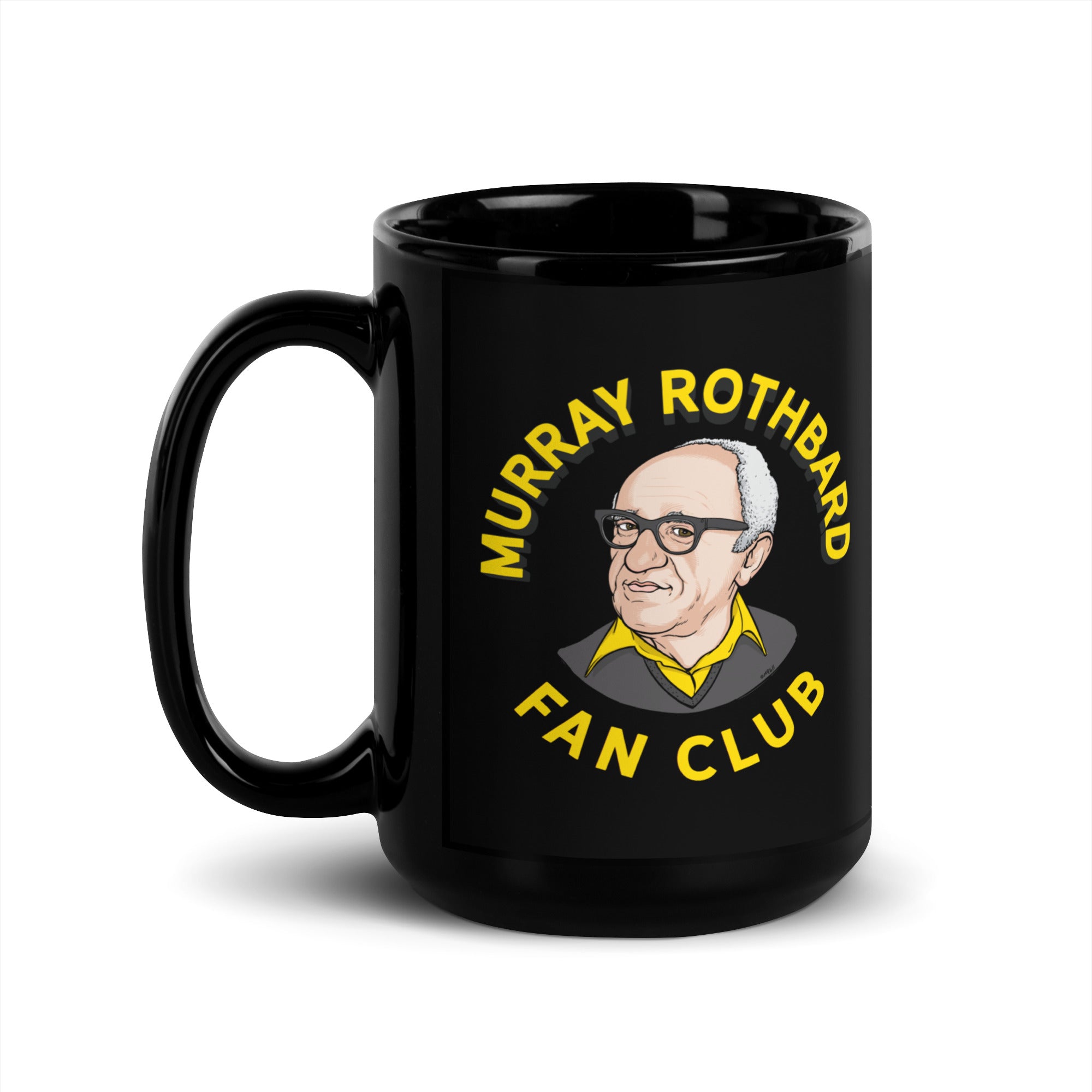 Murray Rothbard Fan Club Black Mug