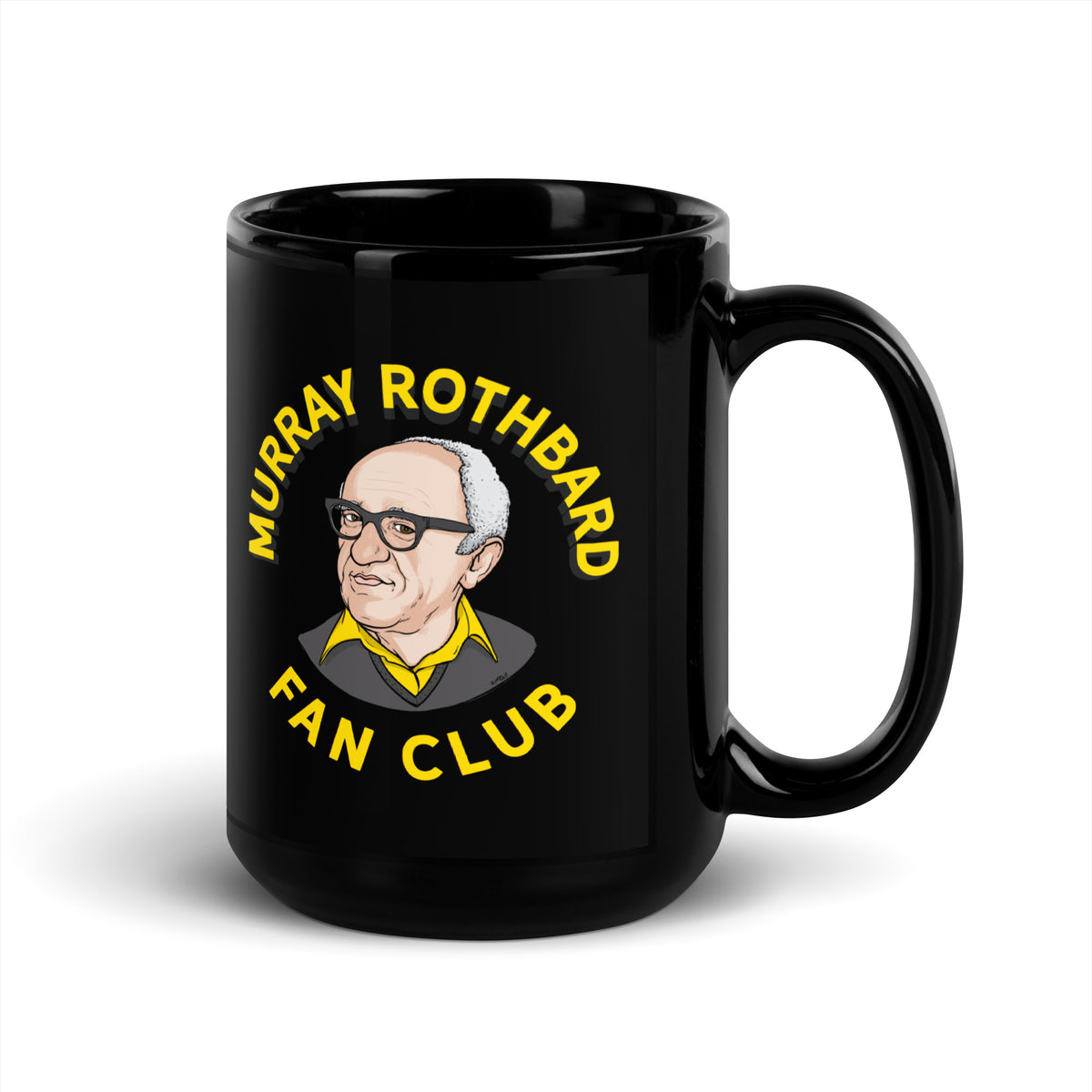 Murray Rothbard Fan Club Black Mug