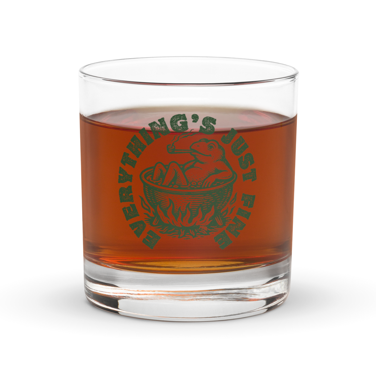 Boiling Frog Everything&#39;s Just Fine Rocks glass