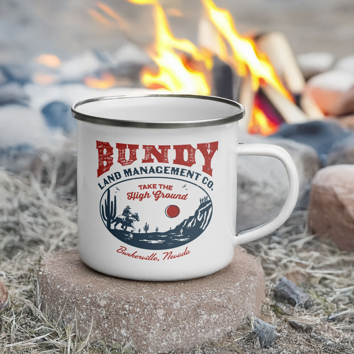 Bundy Land Management Co. Enamel Camp Mug