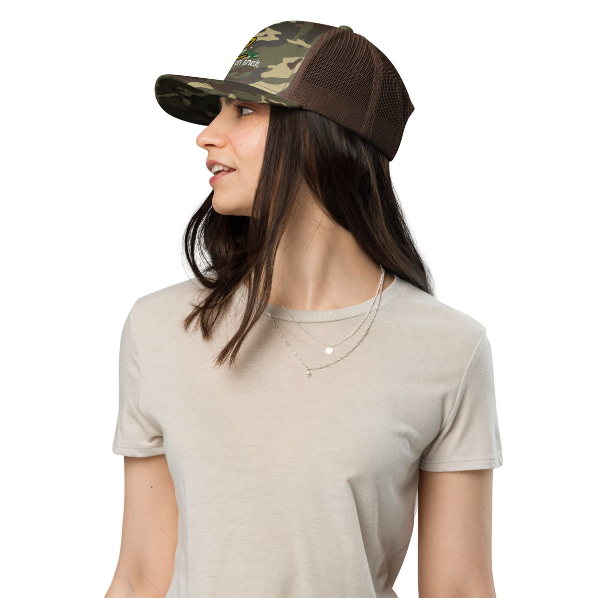 No Step On Snek Camouflage Trucker Hat
