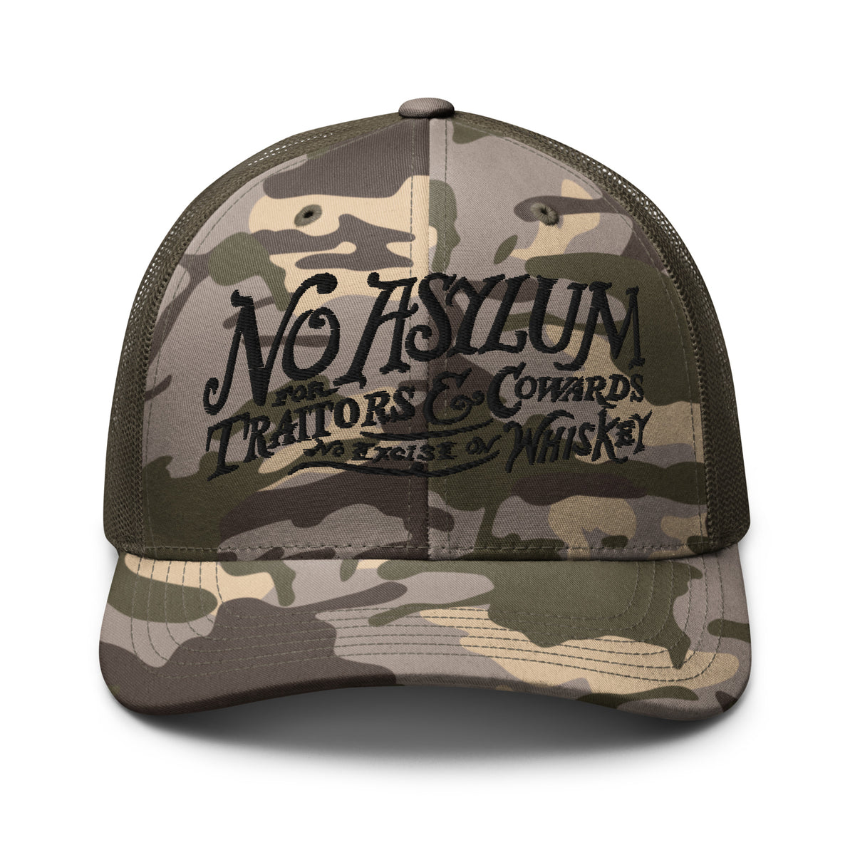 Whiskey Rebellion Camouflage Trucker Hat