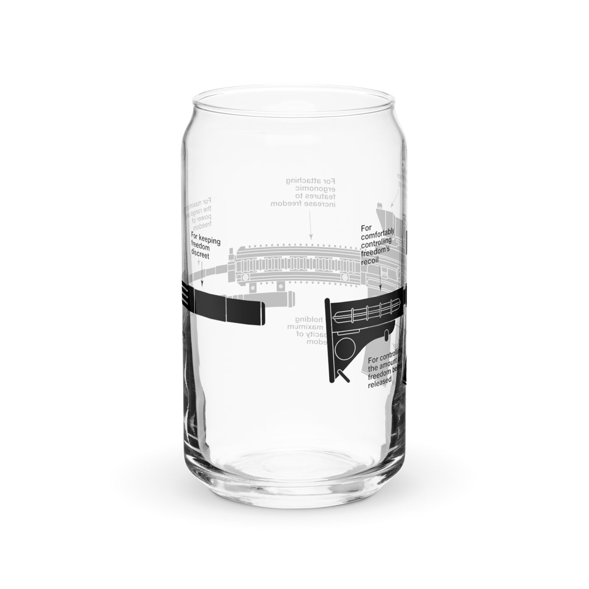 Components of Freedom Carbine Schematic Can-shaped Glass