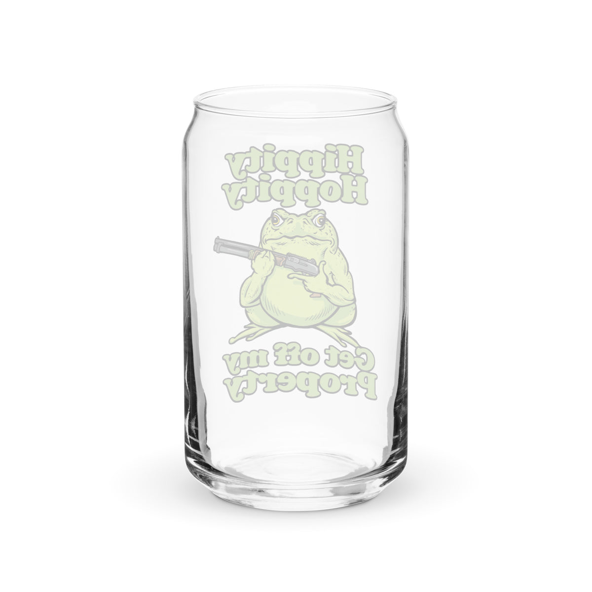 Hippity Hoppity Get Off My Property Can-Shaped Glass